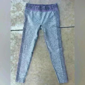 NWOT Gymshark Flex Low Rise Charcoal Marl/Mallow Purple Leggings Medium